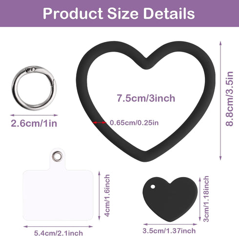 Heart Loop Phone Lanyard, Smart Phone Hand Wrist Lanyard Strap with Key Chain Holder Compatible with Most Smartphones