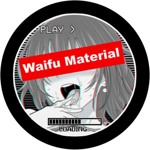 Waifu Material Funny Ahegao Face Girl Hentai Lovers PopSockets PopGrip: Swappable Grip for Phones
