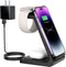 Earteana 3 in 1 Charger Station for iPhone, Fast Wireless Charging Dock for Apple Watch and Airpods, Dark Black