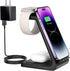 Earteana 3 in 1 Charger Station for iPhone, Fast Wireless Charging Dock for Apple Watch and Airpods, Dark Black