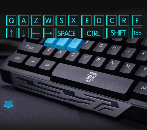 Soke-Six Keyboard Mouse Combos, Waterproof Multimedia 2.4GHz Wireless Gaming Keyboard with Ergonomic Mouse