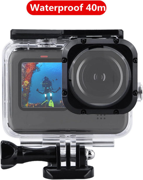 Diving Fish Eye Wide Angle Lens Waterproof Housing for GoPro Hero 10 9, Underwater 40m Case Cover