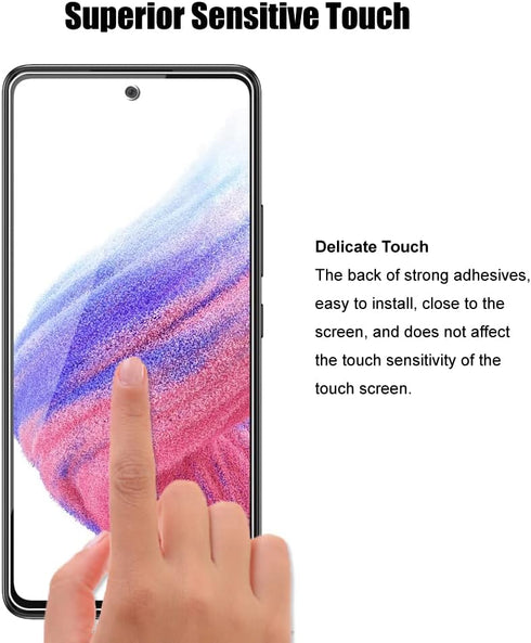 (3+3) For Samsung Galaxy A53 5G, 3 Pack Tempered Glass Screen Protector + 3 Pack Camera Lens Protector