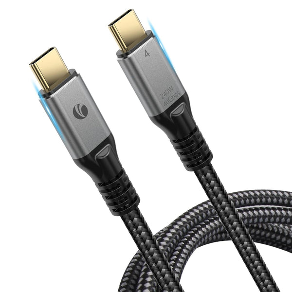 VCOM 4ft USB 4 Cable: 240W, 40Gbps, 8K@60Hz, Dual 4K for Thunderbolt 3/4, Dell, iPad Pro, Pixel, Docking & More.