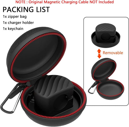 HALLEAST Charging Station Holder for Apple Watch, EVA Hard Protective Storage Case Dock for iWatch Series 9 8 7 SE 6 5
