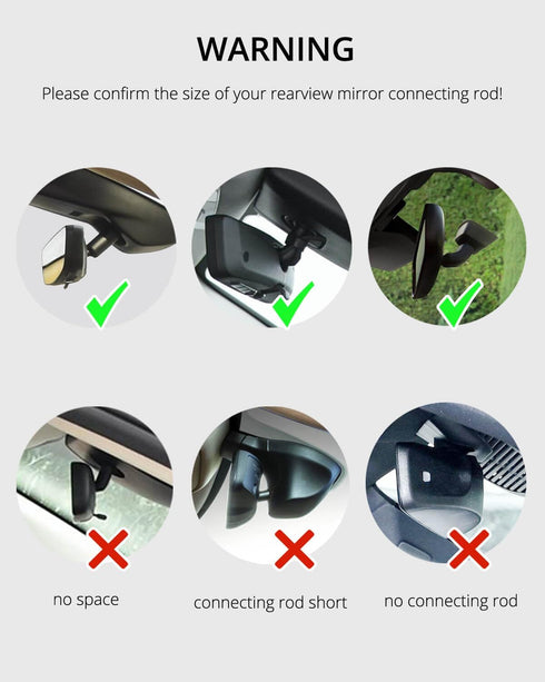 Phone Holder Car, Rear View Mirror Phone Holder - Aluminum Alloy Mount, Multi-Angle Adjustment Compatible with 4-7 Inch