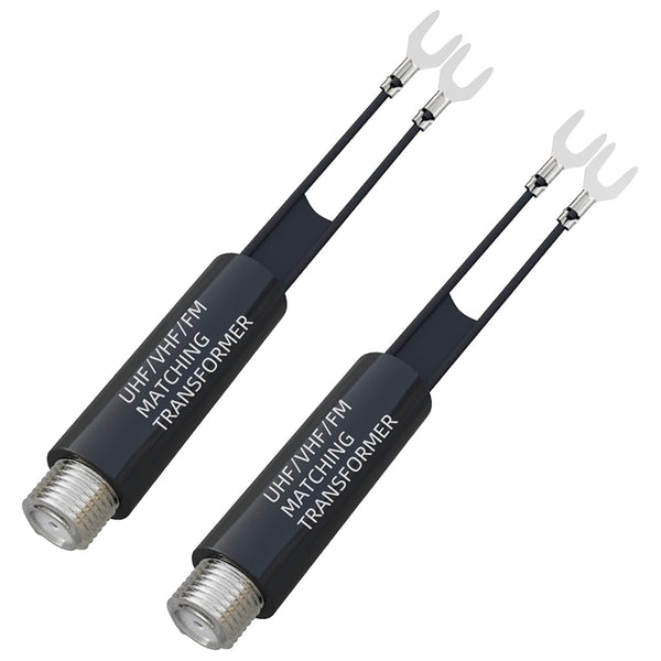 Goupchn Matching Transformer 2 Pack, Nickel Plated 75 Ohm to 300 Ohm UHF/VHF/FM Converter Adapter with F Type Female