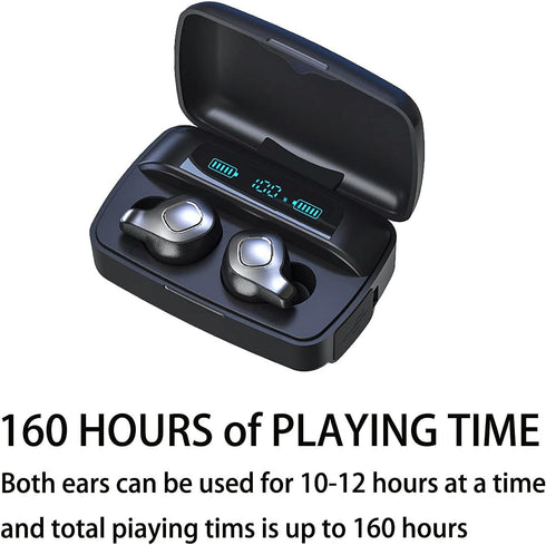 Wireless Earbuds Bluetooth 5.0 with 4 Mics, Touch Control, Deep Bass, USB-C Quick Charge, In-Ear Detection (Black F8)
