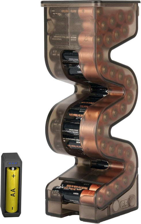 KIWIFOTOS 27 AA Battery Case Holder with Tester, Vertical Battery Organizer Dispenser for