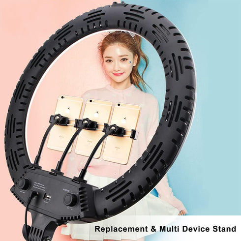 Ring Light Phone Holder - Universal Phone Mount for Ring Light with 1/4 and Hot Shoe Adapter, Flexible for Tripod Stand