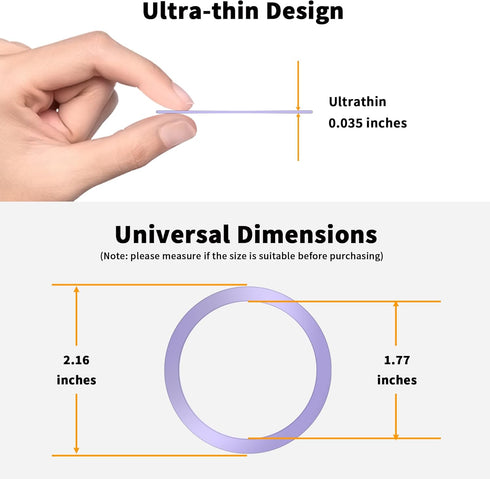 2Pcs Metal Ring Sticker for Pop Socket Magnetic Grip, Magnetic Adapter Adhesive for iPhone, Magsafe Wireless Charger
