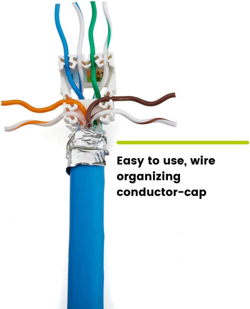 trueCABLE Cat6A Toolless Field Termination Plug, Shielded (STP), 6 Pack, PoE++ Certified
