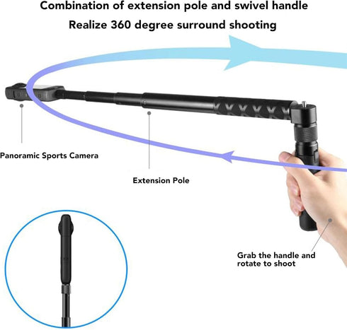 GOWENIC X4 X3, 120cm, 360 Selfie Stick with Tripod for Extendable to Portable Degree Timer Photography, Lightweight