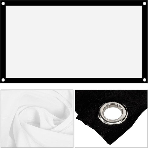GOWENIC (60inch) Portable Projector Screen, Foldable Non Crease White Polyester, Front Back Projection, Outdoor Camping