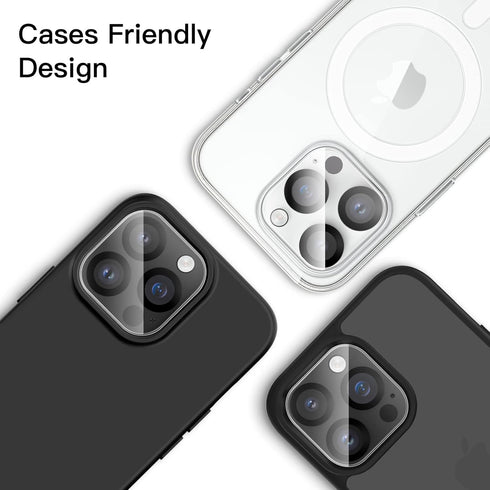 JETech 9H Tempered Glass Camera Lens Protector for iPhone 14 Pro/Pro Max, Anti-Scratch, HD Clear, 3-Pack, Case Friendly.