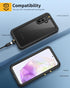 Lanhiem Rugged Case for Samsung Galaxy A35 5G, IP68 Waterproof, Dustproof, Built-in Screen Protector, Black/Clear