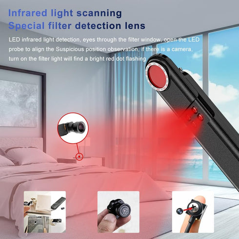 Hidden Camera Detector, Spy Camera Finder, Bug Detector, Portable Anti Spy for Office, Hotels, Airbnb