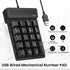 JPHTEK 19 Accounting Wired USB Numeric Keypad Key Number Pad Keyboard, Portable Financial Keyboard for Laptop PC