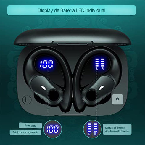 T59 Bluetooth Headphones, Wireless Earbuds with 72hrs Playtime, Charging Case, Digital Display, Sports Ear Buds, Black