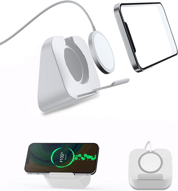 Phone Wall Mount for Magsafe Charger, Bedside Holder Compatible with Magsafe Accessories for iPhone 12/13 (White)