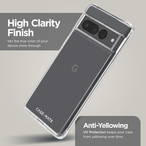 Case-Mate Tough Series Google Pixel 7 Pro Case (Clear) - 10FT Drop Protection, Wireless Charging Compatible