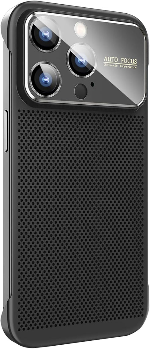 Losin Heat Dissipation Phone Case for iPhone 14 Pro Max, Slim Borderless Shockproof Cover with Window Glass Camera Lens