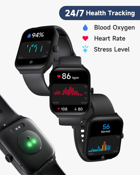 Smart Watch for Men Women, 1.95" Fitness Tracker with Call Function, IP68 Waterproof, Heart Rate/Sleep Tracker