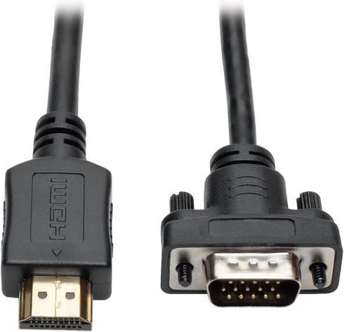 Tripp Lite HDMI to VGA Active Adapter Converter Cable, Low Profile HD15 M/M 1080p, 10ft (Black)