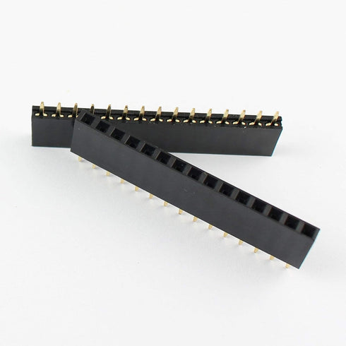 10 pcs 15 Pin 2.54mm Pitch Female Single Row Straight Header Strip, 15 Pin Connector