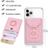 Cell Phone Card Holder RFID Ring Stand Stick on Wallet Card Holder for Back of Phone iPhone Android and All Smartphones Adhesive Credit Card Holder Pink