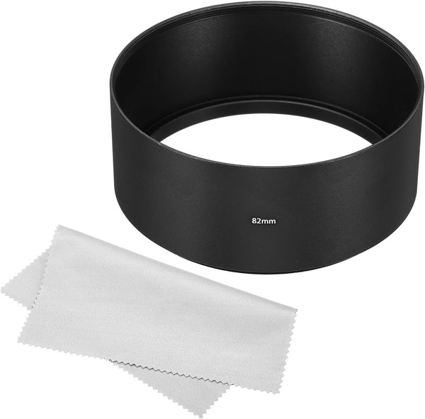 PATIKIL 82mm Lens Hood, Long Focus Frosted Surface Anti-reflective Hood with Cleaning Cloth for Nikon, Fujifilm, Pentax