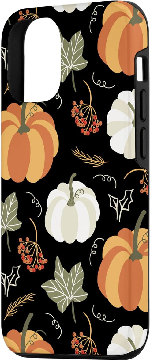 iPhone 12/12 Pro Case - Autumn Falling Leaves and Pumpkin Spice Harvest Happy Fall