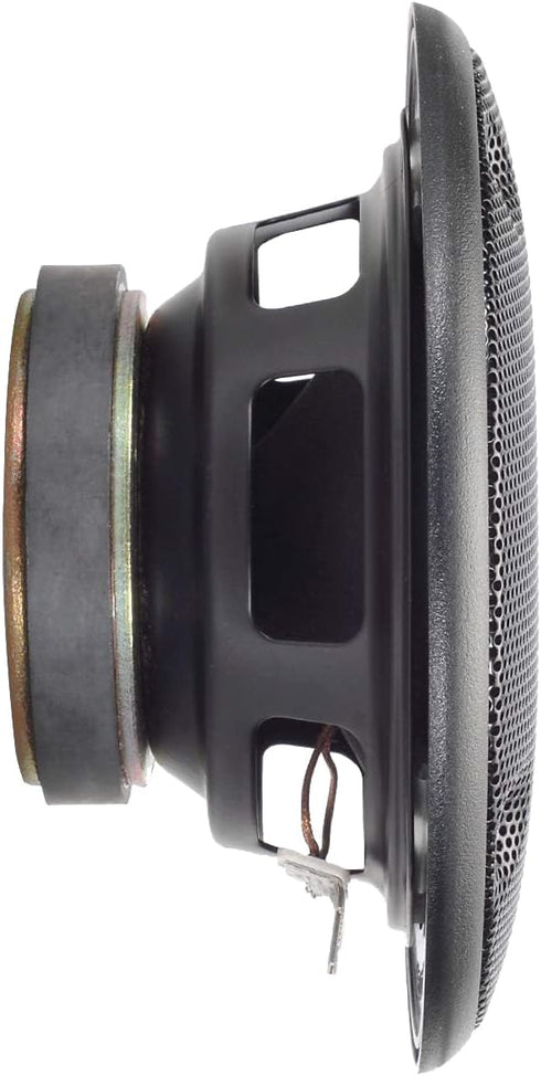 Magnadyne 4 Inch Black Dual Cone Audio Speakers with Grills and Mount Screws