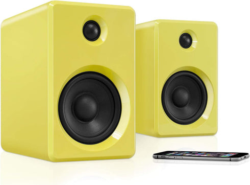 innovative Technology it. Rechargeable Bluetooth Wireless 50 watt Bookshelf Speakers, Yellow (ITSB-421-YEL)