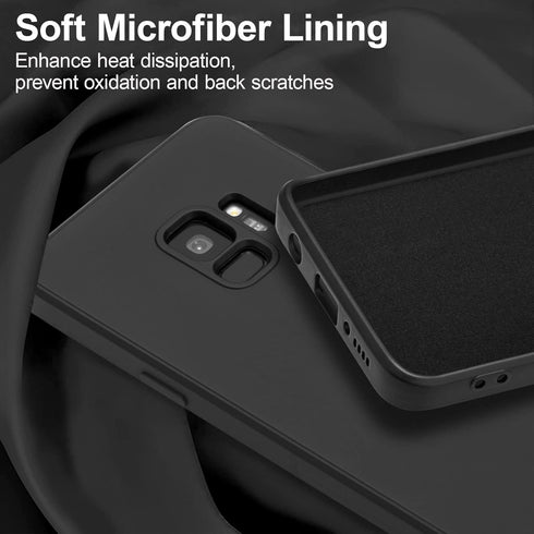 UEEBAI Slim Liquid Silicone Case for Samsung Galaxy S9, Shockproof Full Body Protection with Anti-Scratch Microfiber