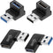 90 Degree USB 3.0 Male to Female Adapter, 4 Pack Up and Down & Left and Right Angle USB A Extender Connector
