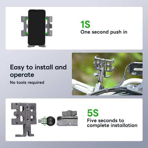 FANAUE CPC-09/17 Phone Mount - 17mm Ball for Garmin GPS Bracket & Motorcycle Bike Holder, Compatible 5.5-7"