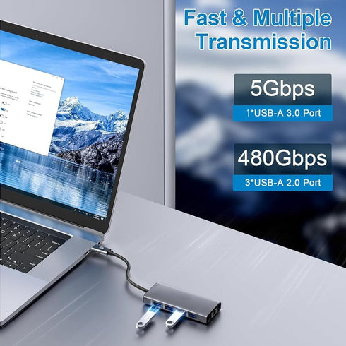 SZPACMATE 10-in-1 4K USB3.0, RJ45 USB C HUB Dongle, USB C Adapter Docking Station with HDMI, Type C PD, USB C Data
