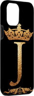 Crown iPhone 15 Pro Max Case - Letter J Mobile Cover, Stylish Initial J Design, Perfect Protection for Your Phone.