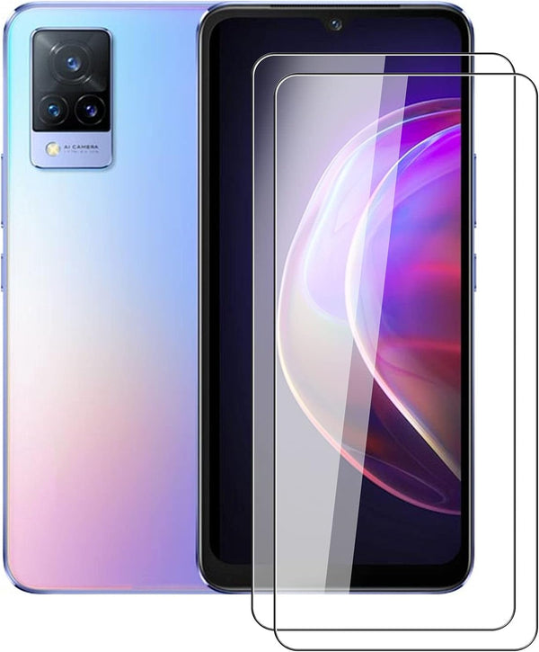 2-Piece Tempered Glass Screen Protector for Vivo V21 5G (6.44"), 9H Hardness Anti-Scratch Protective Film