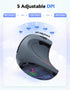 TECKNET Ergonomic Wireless Mouse - 4800 DPI Silent Mouse with 5 Adjustable DPI, 2.4G Vertical Mouse, Grey