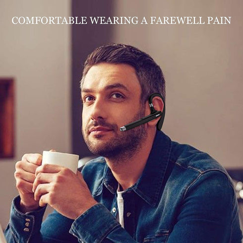 Bluetooth Earpiece for Cell Phones, V5.1 Headset with Charging Case, Waterproof Hands-Free Earphones for Android/iPhone