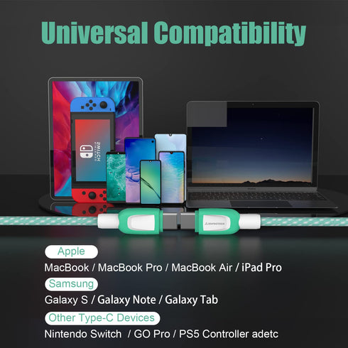 USB C to USB C Cable 120W 2-Pack, 6ft+10ft Fast Charging Compatible with iPhone 15 Pro Max, Samsung S22 Ultra