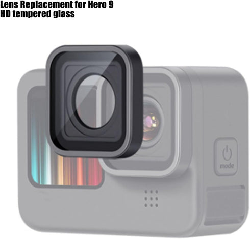 Lens Replacement for Hero 10, Portable Action Camera HD UV Glass Cover for Hero 9 10 Black Accessories