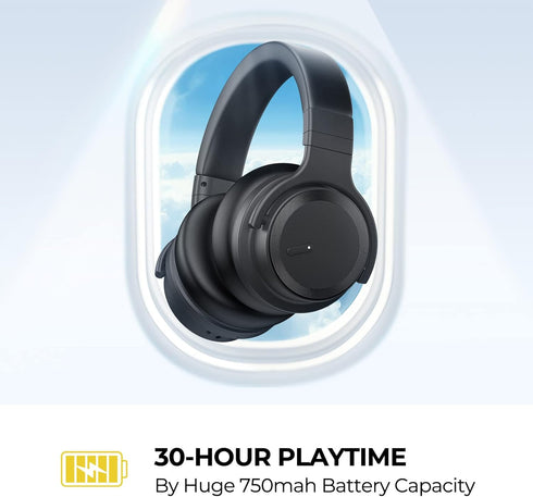 E7 Active Noise Cancelling Wireless Bluetooth Headphones with Rich Bass, Clear Calls, Bluetooth 5.0, 30 Hours Playtime,