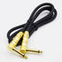 1/4" TS to 1/4" TS Right Angle Gold Speaker Cable, 3 Feet Black, Pack of 2