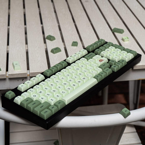 mintcaps Matcha Green PBT Keycaps Set 124 Keys Custom Cute XDA Profile Dye-Sublimation for 60% 65% 70% 75% 100%