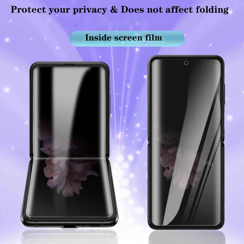 3 Pack Privacy Screen Protector for Samsung Galaxy Z Flip 4 5G 2022, Anti-Peep Outside + Inside Screen Protector + Side