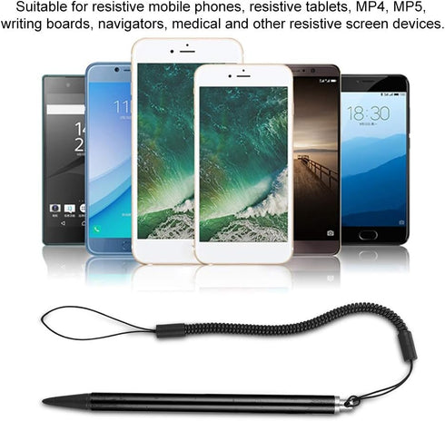 Resistive Hard-tip Pen for All Resistive Devices, Screen Touch Painting Pen with Spring Rope for POS PDA Navigator