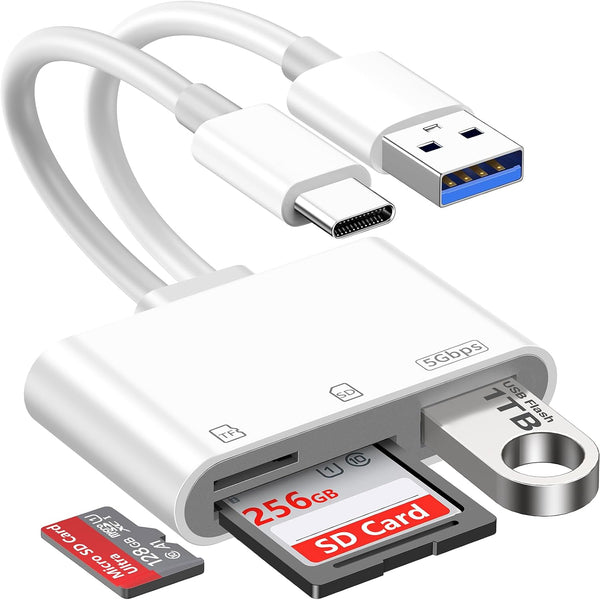 KiwiBird SD Card Reader USB C, USB SD Card Reader, Digital Camera Adapter